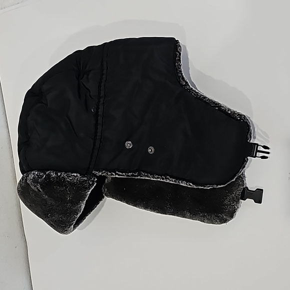 Trapper Winter Hat Fur Aviator Ushanka Warm W/Ear Flaps Black with Faux Fur - Picture 1 of 9